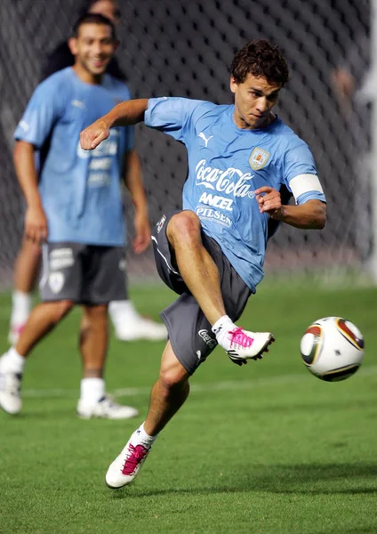 Spelers Van Het Uruguayaanse Nationale Mannen Voetbal Team Praktijk Tijdens — Stockfoto