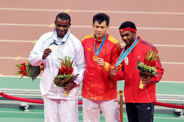 Yahya Hassan Habeeb Fra Saudi Arabia Sølvmedaljevinner Chinas Lao Gullmedaljevinner – stockfoto