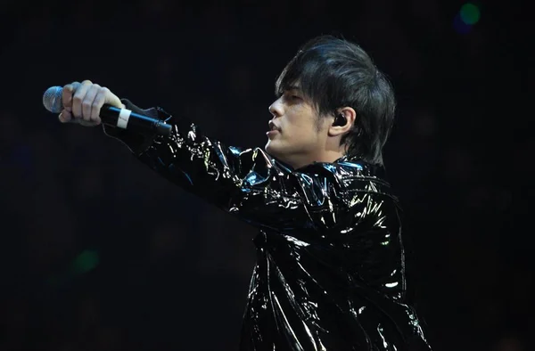 Taiwanees Zangeres Jay Chou Presteert Tijdens Een Evenement Xuzhou Oosten — Stockfoto