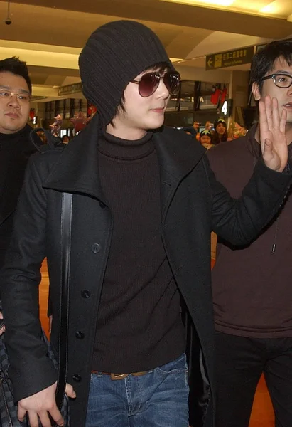 Shin Hye Sjungs Den Sydkoreanska Gruppen Shinhwa Anländer Till Flygplatsen — Stockfoto