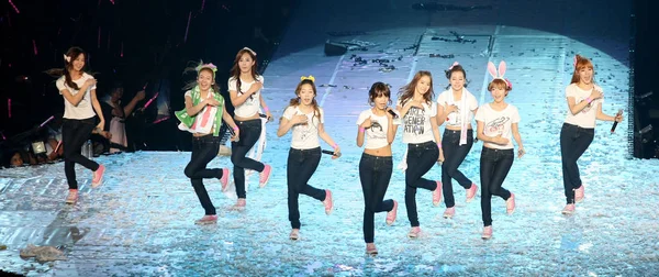 Grupo Pop Sul Coreano Girls Generation Apresenta Seu Concerto Taipei — Fotografia de Stock