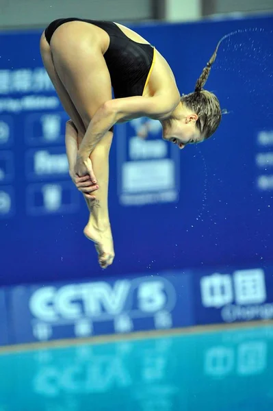 Australias Shaleen Stratton Durante Trampolín Womens Del Circuito Buceo Serie —  Fotos de Stock