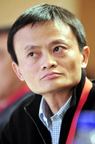 Yun Jack Presidente Ceo Alibaba Group Visto Cumbre Empresarios China —  Fotos de Stock