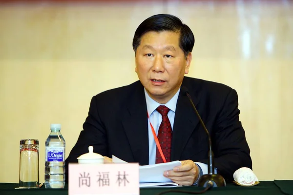 Shang Fulin Голова Комісії Регулювання Цінних Паперів Китаї Csrc — стокове фото