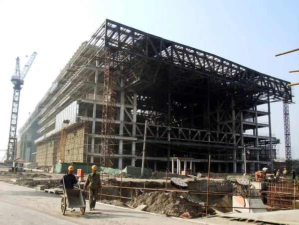 Pavilhão Temático Para Exposição Mundial 2010 Visto Construção Pudong Xangai — Fotografia de Stock