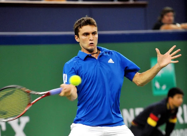 Gilles Simon Capet Concurreert Tegen Stanislas Wawrinka Van Zwitserland Hun — Stockfoto