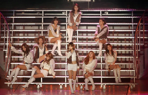 Groupe Pop Sud Coréen Girls Generation Produit Lors Leur Concert — Photo