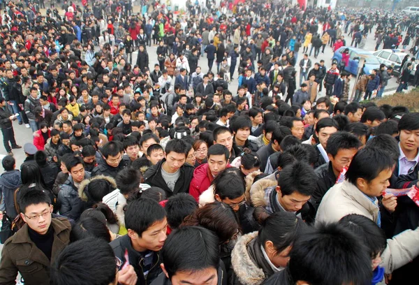 Sok Sok Kínai Álláskeresők Állomány Hefei City Keleti Chinas Anhui — Stock Fotó