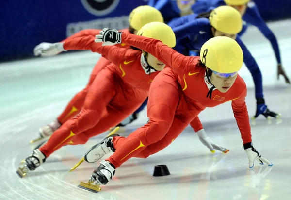 Önden Zhou Yang Liu Qiuhong Xun Linlin Çin Güney Koreli — Stok fotoğraf