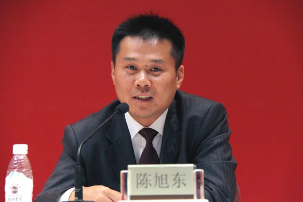 Чэнь Сюйдун Генеральный Директор Lenovo China Region Выступил Церемонии Подписания — стоковое фото