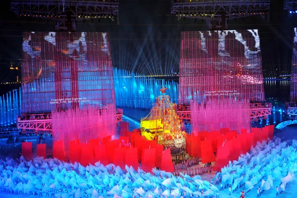Chinese Entertainers Perform 5Th Rehearsal Opening Ceremony 16Th Asian Games — Stock Photo, Image