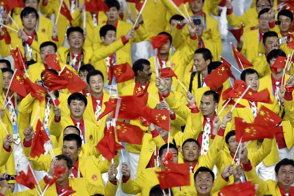 Delegacja Chińska Uczestniczyć Ceremonii Otwarcia Igrzyska Azjatyckie Guangzhou Miasta Południowe — Zdjęcie stockowe