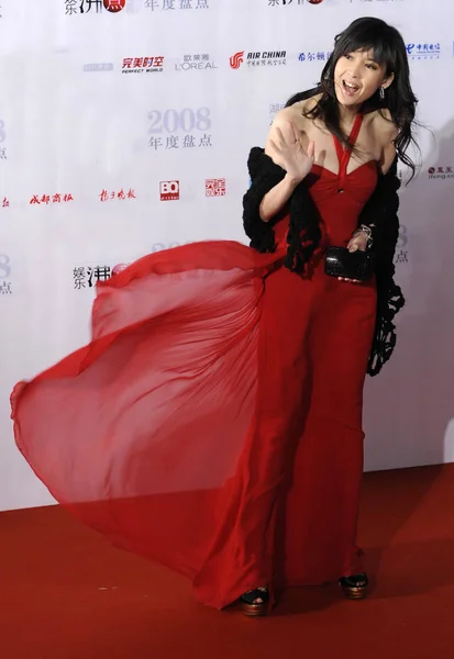Hongkongse Actrice Vivian Chow Vormt Tijdens Een Gebeurtenis Peking China — Stockfoto
