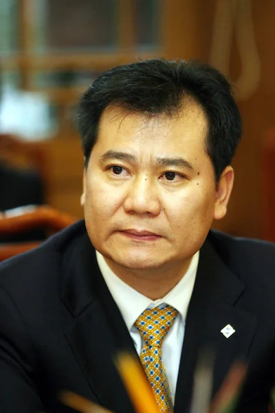 Zhang Jindong Předseda Skupiny Úložišť Chain Group Ltd Spatán Během — Stock fotografie