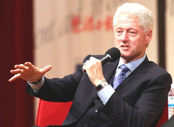 Bývalý Americký Prezident Bill Clinton Hovoří Finance Fóru Taipei International — Stock fotografie