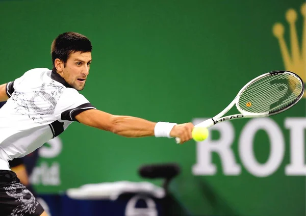Novak Djokovic Sérvia Compete Contra Richard Gasquet França Terceira Rodada — Fotografia de Stock