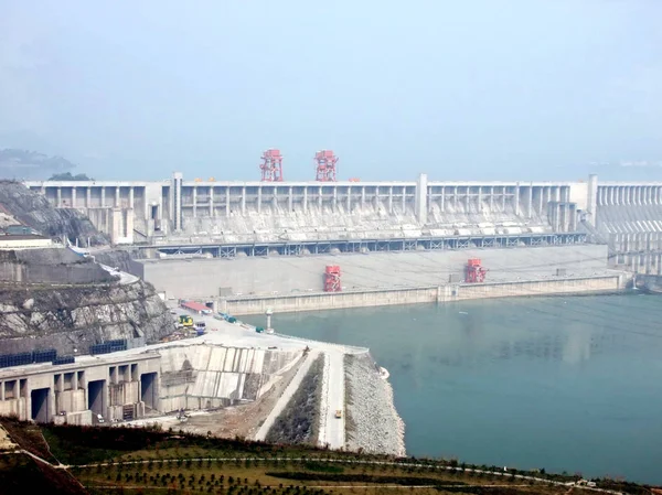 Vista Barragem Das Três Gargantas Rio Yangtze Cidade Yichang Província — Fotografia de Stock