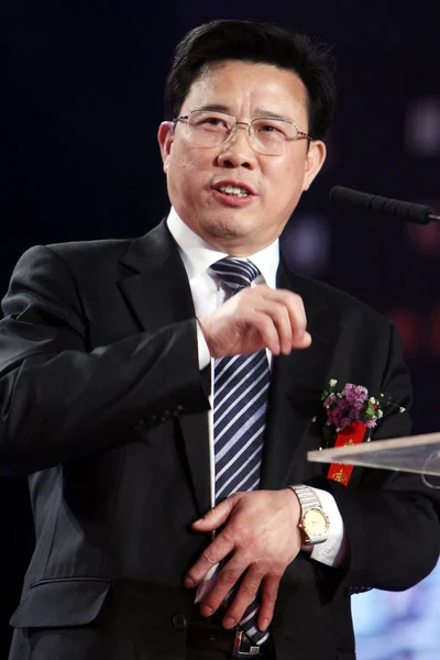 Liang Wengen Ordförande Sany Group Talar Vid 2005 Cctv Ekonomiska — Stockfoto