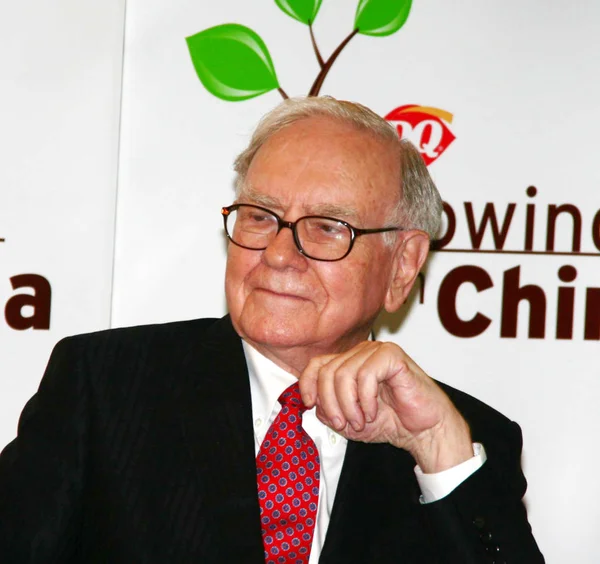 Inversionista Filántropo Estadounidense Warren Buffet Visto Durante Ceremonia Apertura Una — Foto de Stock