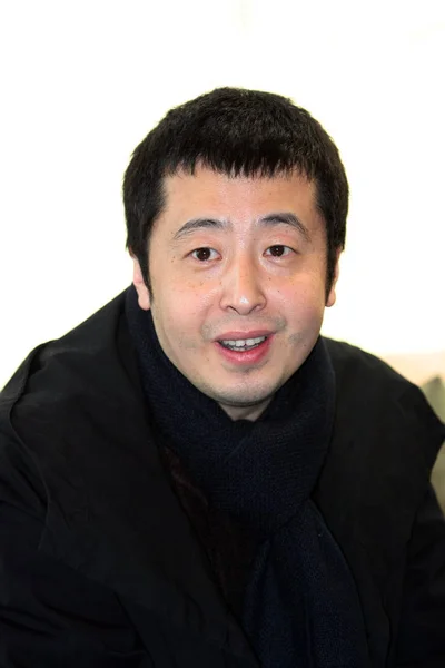 Kinesisk Regissör Jia Zhangke Utgör Presskonferens Inför Sin Nya Film — Stockfoto