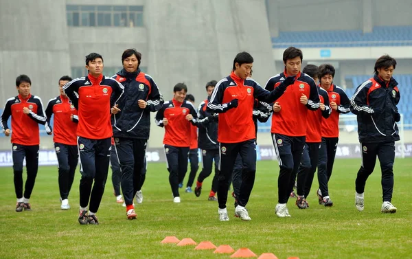 Football Players Chinese National Mens Soccer Team Practise Training Session — Stock Photo, Image