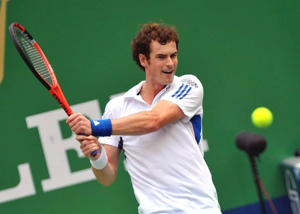 Andy Murray Gran Bretaña Compite Contra Wilfried Tsonga Francia Los — Foto de Stock