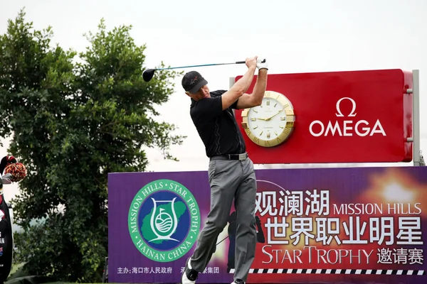 Golfista Australiano Greg Norman Tees Shot First Day Mission Hills — Fotografia de Stock