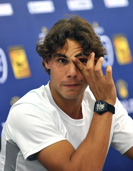 Tenista Espanhol Rafael Nadal Visto Durante Uma Coletiva Imprensa 2010 — Fotografia de Stock