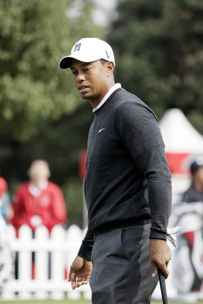 Oss Golfare Tiger Woods Ses Pro Händelse Hsbc Golf Champions — Stockfoto