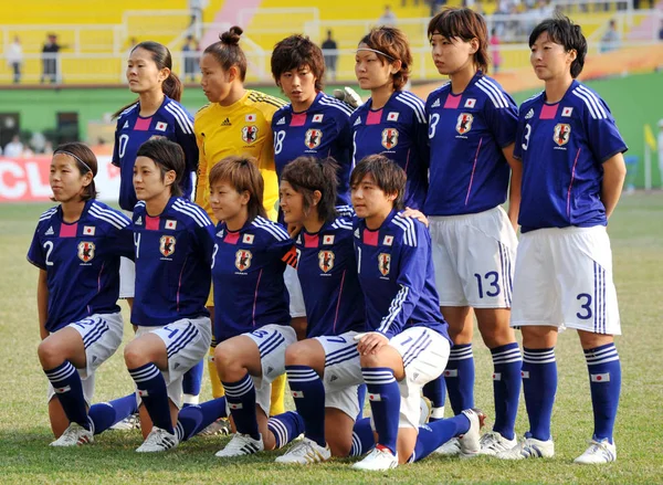 Японские Футболисты Позируют Групповых Фотографий Перед Соревнованиями Китаем Время Четвертьфинала — стоковое фото