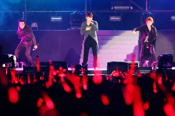 Grupo Pop Sul Coreano Jyj Apresenta Durante Seu Concerto Taipei — Fotografia de Stock