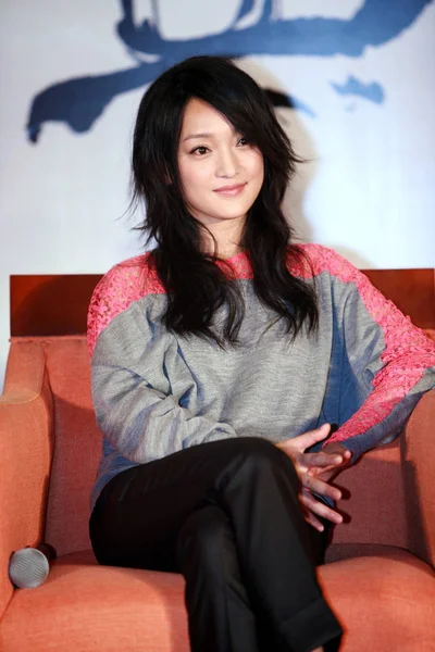 Actrice Chinoise Zhou Xun Est Vue Lors Une Conférence Presse — Photo