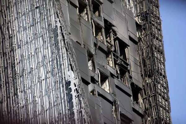 Bâtiment Endommagé Hôtel Mandarin Oriental Est Visible Après Incendie Pékin — Photo