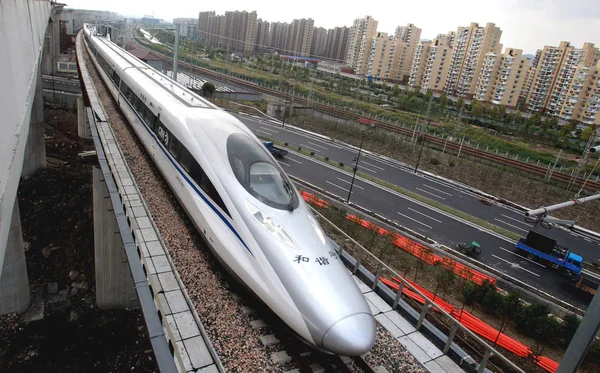 Crh China Railway High Speed 380A Train Runs Shanghai Hangzhou — Stock Photo, Image
