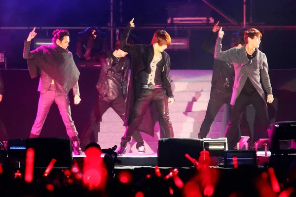 Gruppo Pop Sudcoreano Jyj Esibisce Durante Loro Concerto Taipei Taiwan — Foto Stock