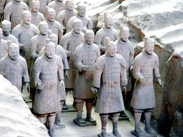 Guerreiros Terracota São Vistos Expostos Museu Dos Guerreiros Terracota Cavalos — Fotografia de Stock