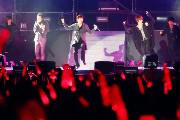 Grupo Pop Sul Coreano Jyj Apresenta Durante Seu Concerto Taipei — Fotografia de Stock