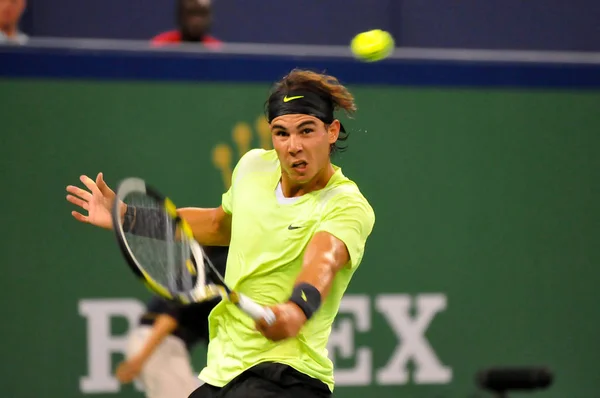 Rafael Nadal Espanha Retorna Tiro Contra Stanislas Wawrinka Suíça Segunda — Fotografia de Stock