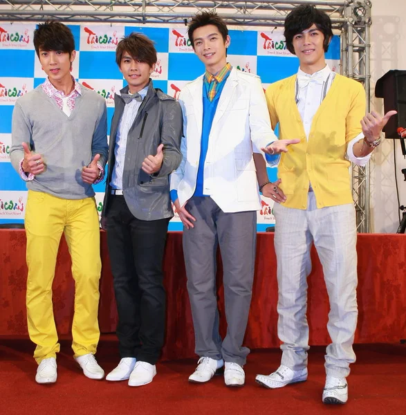 Taiwanese Group Fahrenheit Pose Event Taipei Taiwan February 2009 — Stock Photo, Image