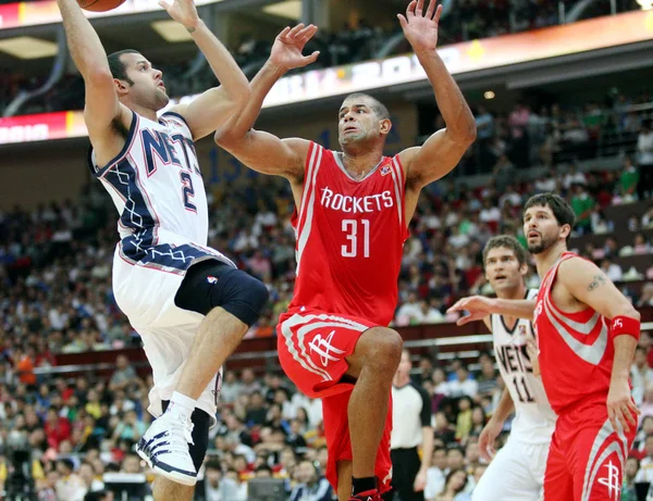 Shane Battier Los Houston Rockets Segundo Izquierda Defiende Contra Jordan — Foto de Stock