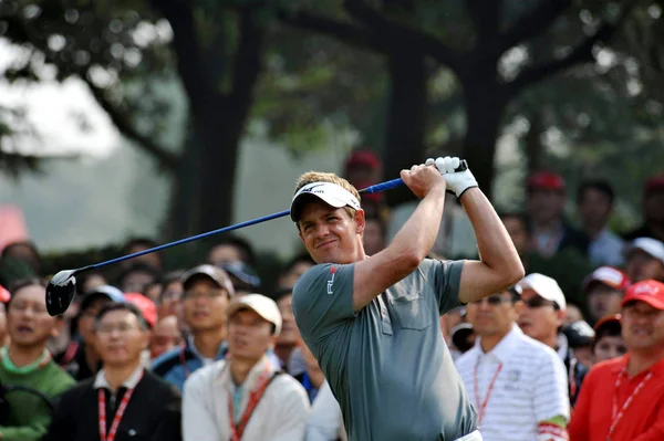 Golfista Inglês Luke Donald Desiste Durante Rodada Final Torneio Golfe — Fotografia de Stock