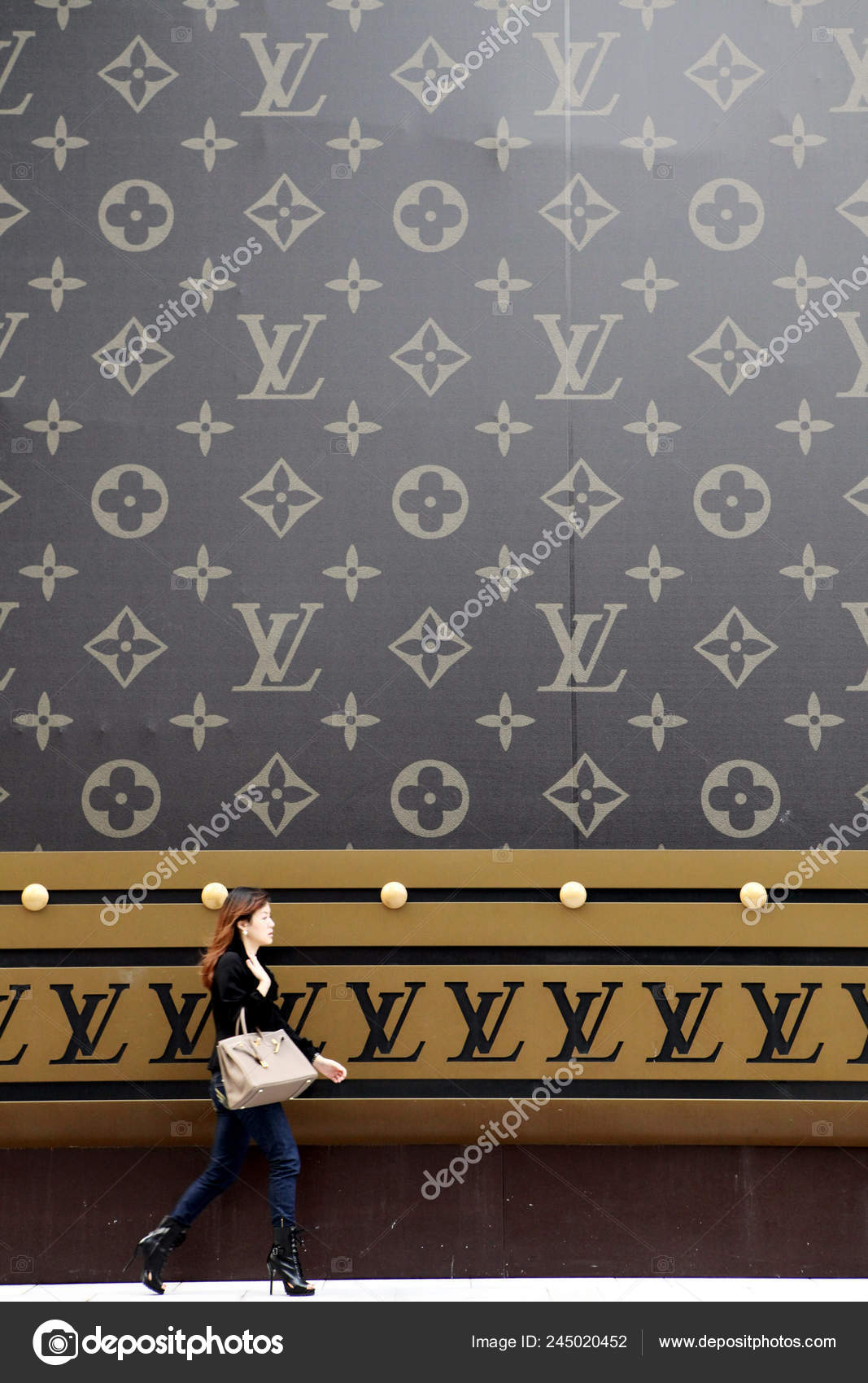 Trendy Woman Carrying Hermes Birkin Handbag Walks Huge Louis Vuitton –  Stock Editorial Photo © ChinaImages #245020452