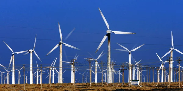 View Wind Energy Electricity Generators Wind Power Plant Turpan Northwest — Stock Photo, Image