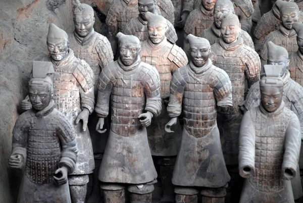 Terracotta Savaşçılar Xian Şehirde Mparator Qins Terra Cotta Warriors Atlar — Stok fotoğraf