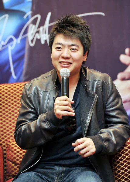 Chinese Pianist Lang Lang Speaks Press Conference His New Year — Stock Photo, Image