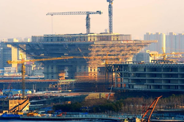 China Pavilion World Expo 2010 Seen Construction Shanghai China January — Stock Photo, Image