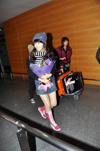 South Korean Actress Lee Hae Arrives Pudong International Airport Shanghai — Stock Photo, Image