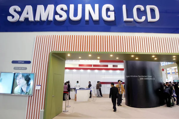 Vue Stand Samsung Lcd Lors Une Exposition Shanghai Chine Mars — Photo