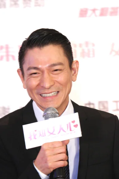 Hongkong Zpěvák Herec Andy Lau Hovoří Tiskové Konferenci Nového Filmu — Stock fotografie