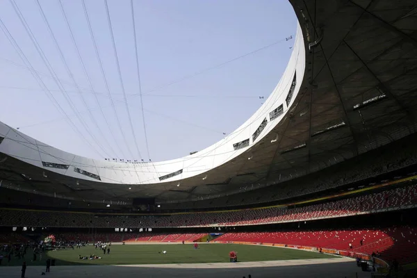 Interior Del Estadio Nacional Conocido Como Nido Aves Parque Olímpico — Foto de Stock